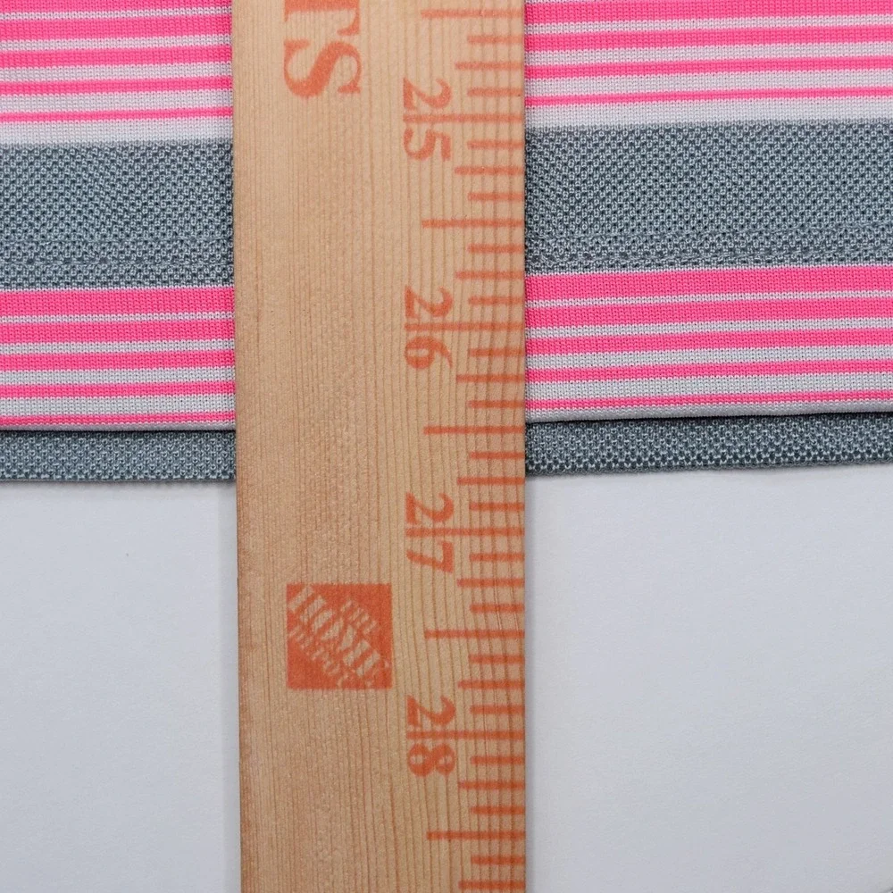 Nike Golf Mens S Polo Pink Gray Striped Tour Performance Dri Fit Stretch Shirt‎
